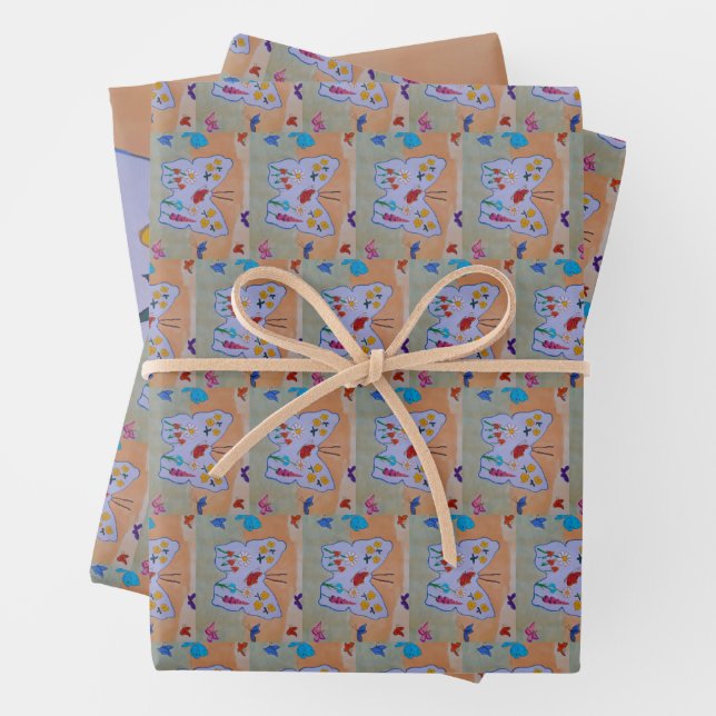Butterfly Dreaming Wrapping Paper Sheet (In situ)