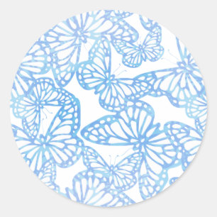 Butterfly Dreams (Blue) Classic Round Sticker