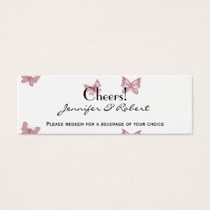 Butterfly Dreams: Dusty Rose Wedding Drink Tickets