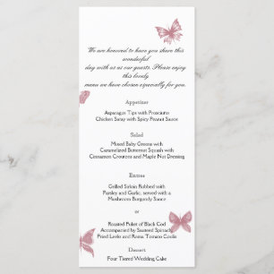 Butterfly Dreams: Dusty Rose Wedding Menu