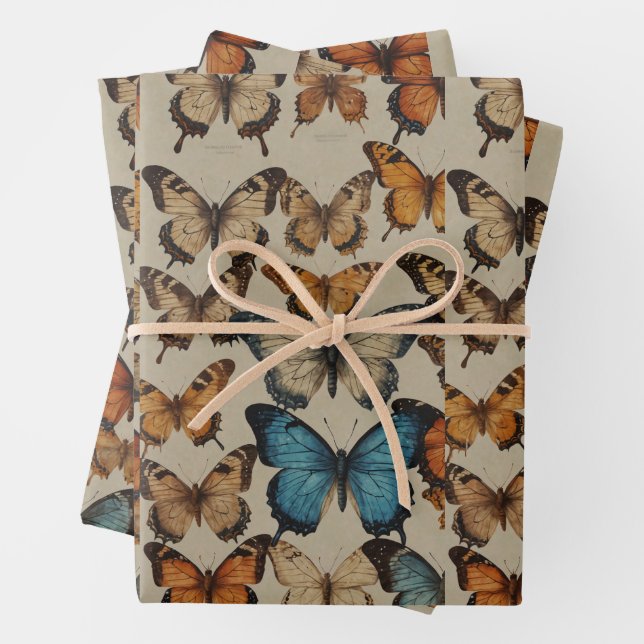 Butterfly Dreams: Elegant butterfly wrapping warp Paper Sheet (In situ)