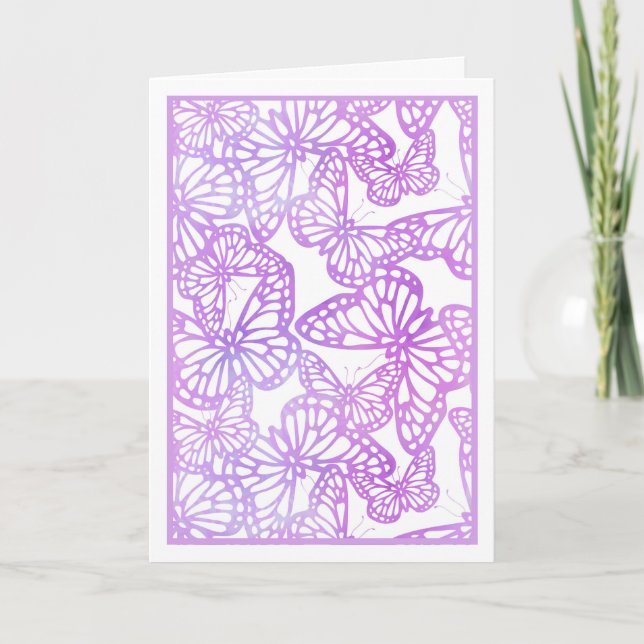 Butterfly Dreams (Lavender) Blank Card (Front)