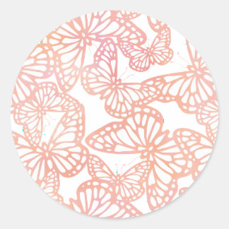 Butterfly Dreams (Peach) Classic Round Sticker