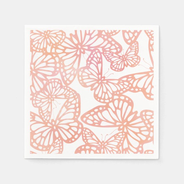 Butterfly Dreams (Peach) Napkin (Front)