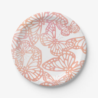 Butterfly Dreams (Peach) Paper Plate
