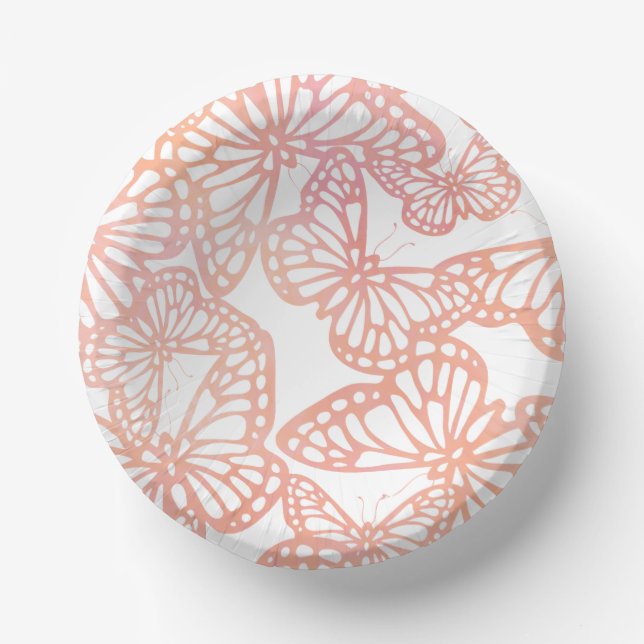 Butterfly Dreams (Peach) Paper Plate (Front)