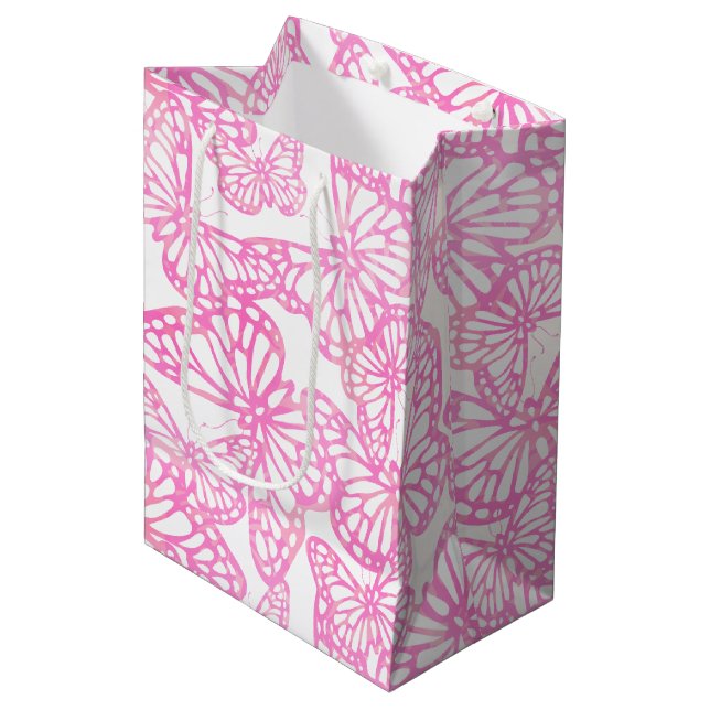 Butterfly Dreams (Pink) Medium Gift Bag (Front Angled)