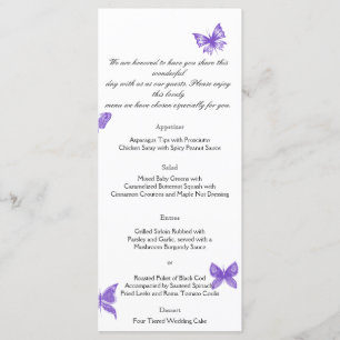 Butterfly Dreams: Violet Wedding Menu
