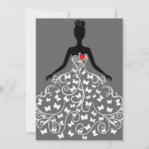 Butterfly dress invitations