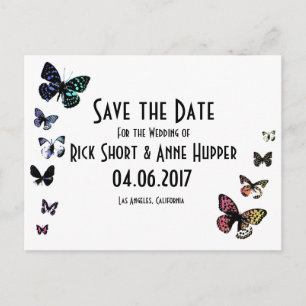 Butterfly Edge, Save the Date Wedding Postcard