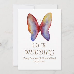 Butterfly, Elegant Wedding Invitation