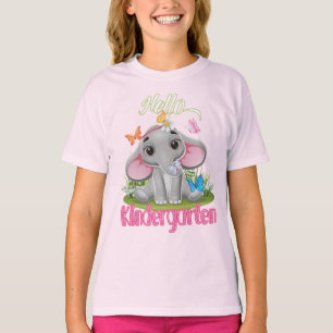 Butterfly Elephant Kindergarten Back to School T-Shirt