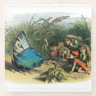 Butterfly Elf Artwork Cute Elves Butterflies Glass Coaster