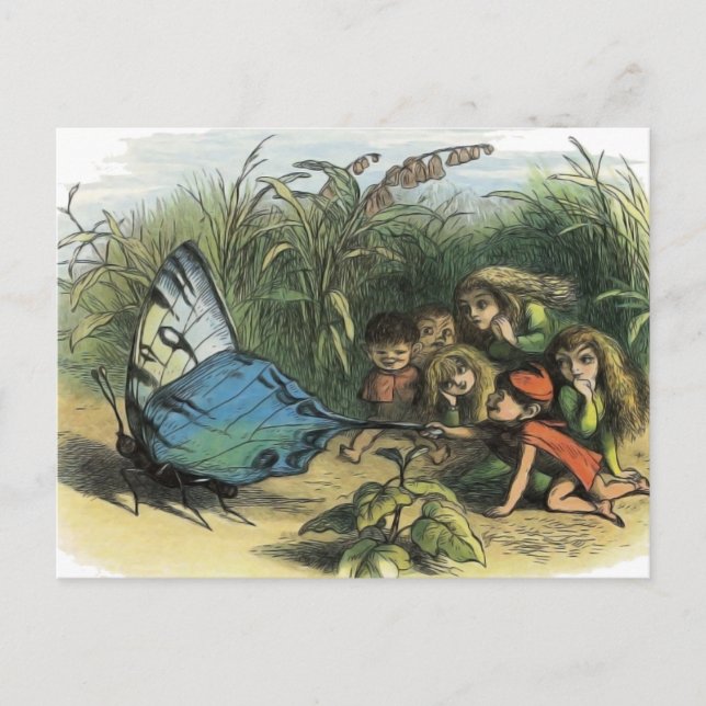 Butterfly Elf Artwork Cute Elves Butterflies Postcard (Front)