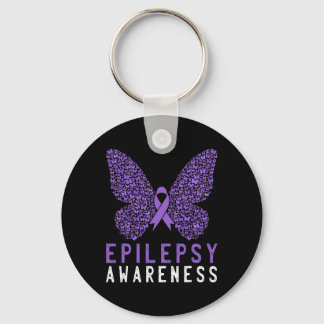 Butterfly Epilepsy Awareness Month Purple Ribbon S Key Ring