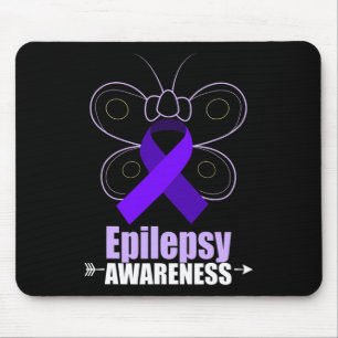 Butterfly Epilepsy Ribbon Epilepsy Disorder Awaren Mouse Pad