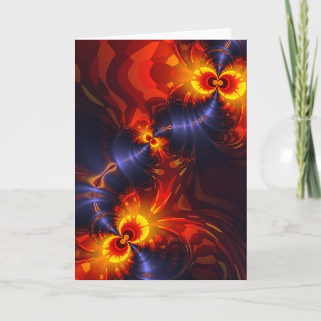 Butterfly Eyes - Violet & Gold Wings Vertical Card (Front)