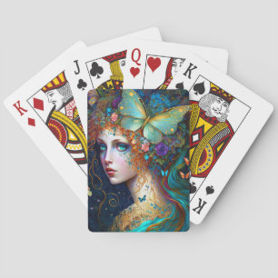 Butterfly Fairy Elf Lady Fantasy Art Playing Cards