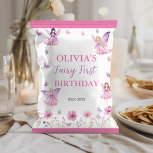 Butterfly Fairy First Birthday Chip Bag Wrapper