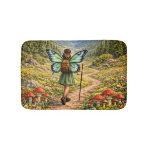 Butterfly Fairy Mountain Hiker   Fairycore Flower Bath Mat