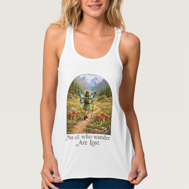 Butterfly Fairy Mountain Hiker | Fairycore Flower Singlet (Front)