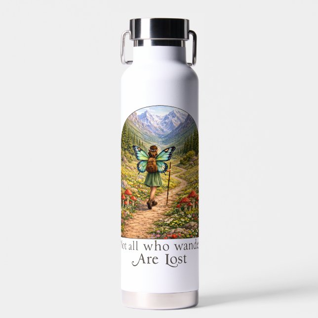Butterfly Fairy Mountain Hiker | Fairycore Flower Water Bottle (Front)