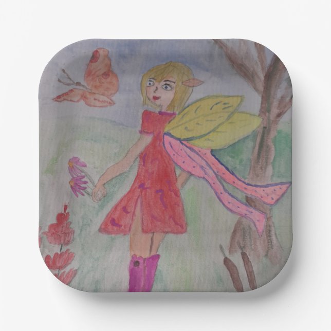 Butterfly Fairy  Paper Plate (Front)