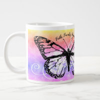 Butterfly Faith Family Friends Rainbow Monogram
