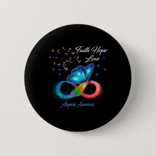 Butterfly Faith Hope Love Alopecia Awareness 1 6 Cm Round Badge