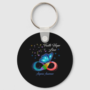 Butterfly Faith Hope Love Alopecia Awareness 1 Key Ring