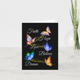 Butterfly Faith Hope Love Believe Dream Christian Card