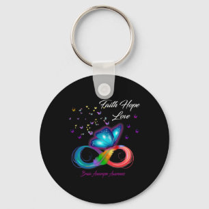 Butterfly Faith Hope Love Brain Aneurysm Awareness Key Ring