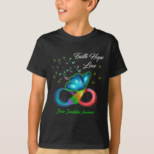 Butterfly Faith Hope Love Brain Disabilities Aware T-Shirt