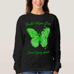 Butterfly Faith Hope Love Brain Injury Awareness Sweatshirt