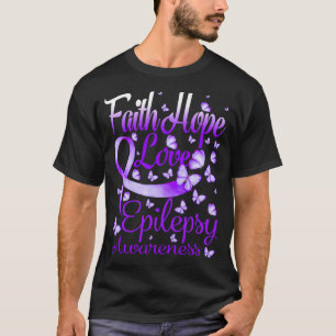 Butterfly Faith Hope Love Epilepsy Awareness T-Shirt