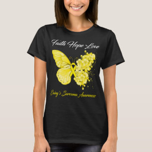 Butterfly Faith Hope Love Ewing's Sarcoma Awarenes T-Shirt