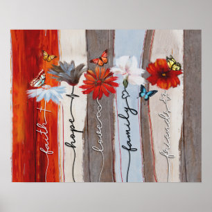 Butterfly - Faith, Hope, Love, Family, Friend Poster