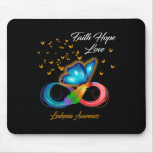 Butterfly Faith Hope Love Leukaemia Awareness  Mouse Pad