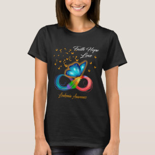 Butterfly Faith Hope Love Leukaemia Awareness  T-Shirt