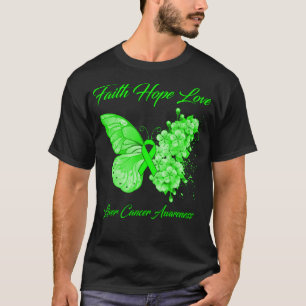 Butterfly Faith Hope Love Liver Cancer Awareness T-Shirt