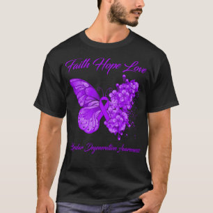 Butterfly Faith Hope Love Macular Degeneration Awa T-Shirt
