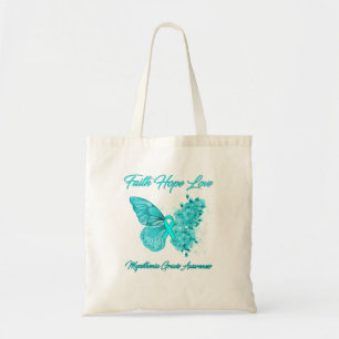 Butterfly Faith Hope Love Myasthenia Gravis Awaren Tote Bag
