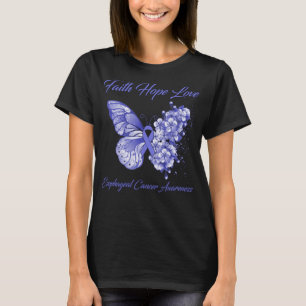 Butterfly Faith Hope Love Oesophageal Cancer T-Shirt