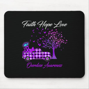 Butterfly Faith Hope Love Overdose Awareness 1  Mouse Pad