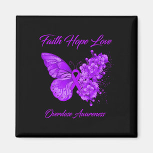 Butterfly Faith Hope Love Overdose Awareness  Magnet