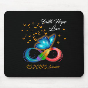 Butterfly Faith Hope Love RSD CRPS Awareness  Mouse Pad