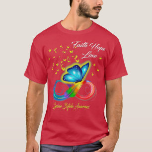 Butterfly Faith Hope Love Spina Bifida Awareness T-Shirt