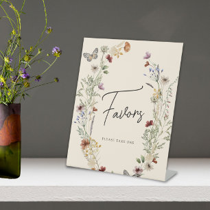 Butterfly Fall Wildflower Bridal Shower Favours Pedestal Sign