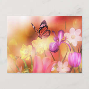 Butterfly fantasy garden postcard