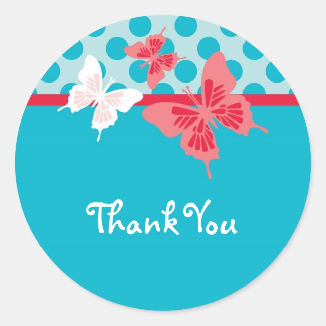 Butterfly Favour Sticker (Front)
